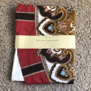 NWT Williams Sonoma Foulard Tablecloth 70” round